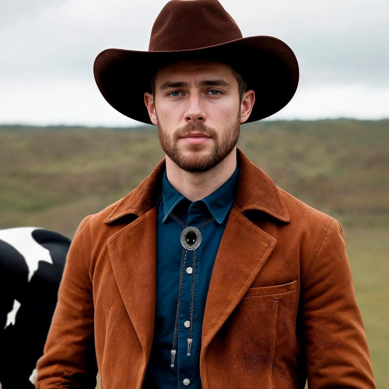 ElevateTech Bolo Tie for Men Round Shape Western Cowboy Bola Bolero Tie Supplies Necklace Accessories Western Jewelry - Image 5